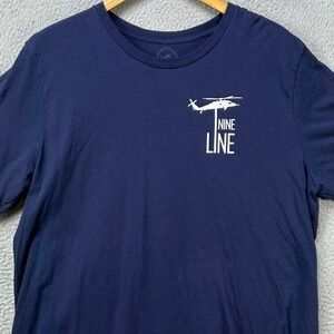 Nine Line Mens 2XL T-Shirt Short Sleeve Tee Navy Blue America Flag Graphic EUC